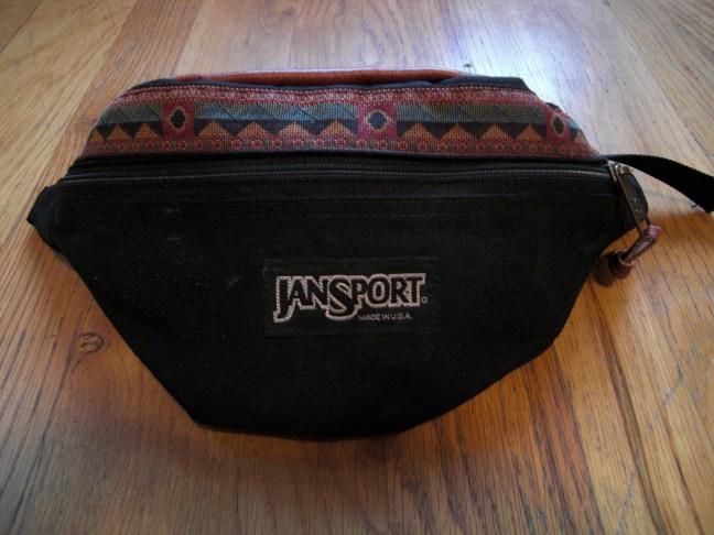 JanSport USA Leather Top Waist Pack Hip Bag