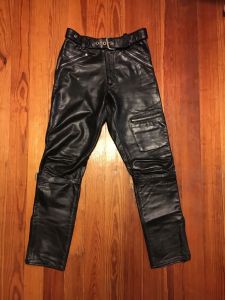 Vintage 1960'S Motorcycle Black Leather Pants