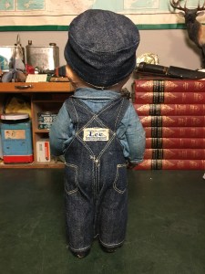 Buddy Lee 13" Composition Doll in Lee Dungaree Overalls and Cap