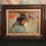 Ross Stefan Oil on Canvas - "Antelope Girl at the Summer Hogan" 1971