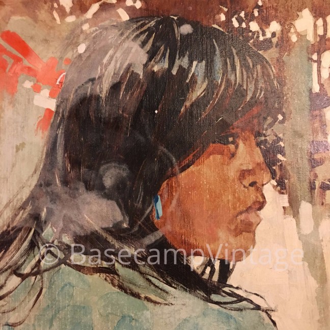 Ross Stefan Oil on Canvas - "Antelope Girl at the Summer Hogan" 1971