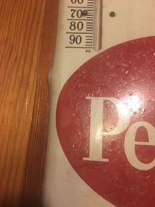 Vintage Dr. Pepper Painted Thermometer Sign