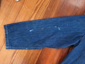 940s WWII VINTAGE US ARMY MILITARY DENIM CHORE COAT JACKET