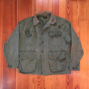 LL Bean Gold & Black Cursive Label Upland Hunting Field Jacket
