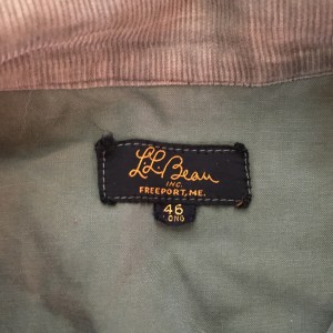 LL Bean Gold & Black Cursive Label Upland Hunting Field Jacket