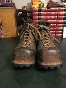 10th Mountain Division Lugged Leather Ski Boots - 1943