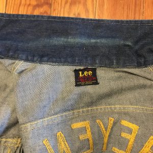 Vintage Embroidered Lee 101-J 40s 50s Red Label Rodeo Denim Jacket Size 36